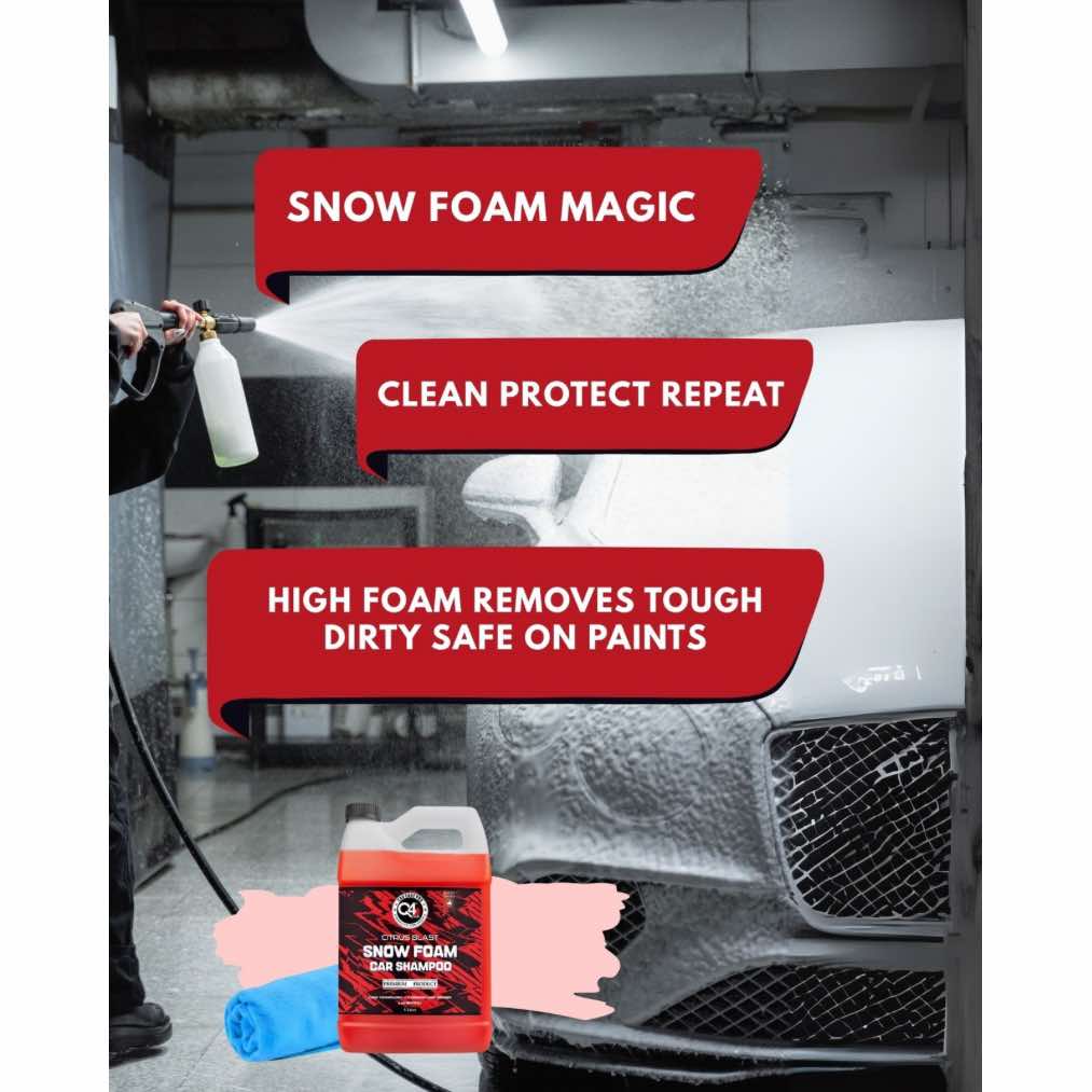 Q4 EVER Ultra Premium Snow Foam Car Shampoo -500 ml | Premium Brazilian Carnauba Wax | BBX Technology | PH Nuetral