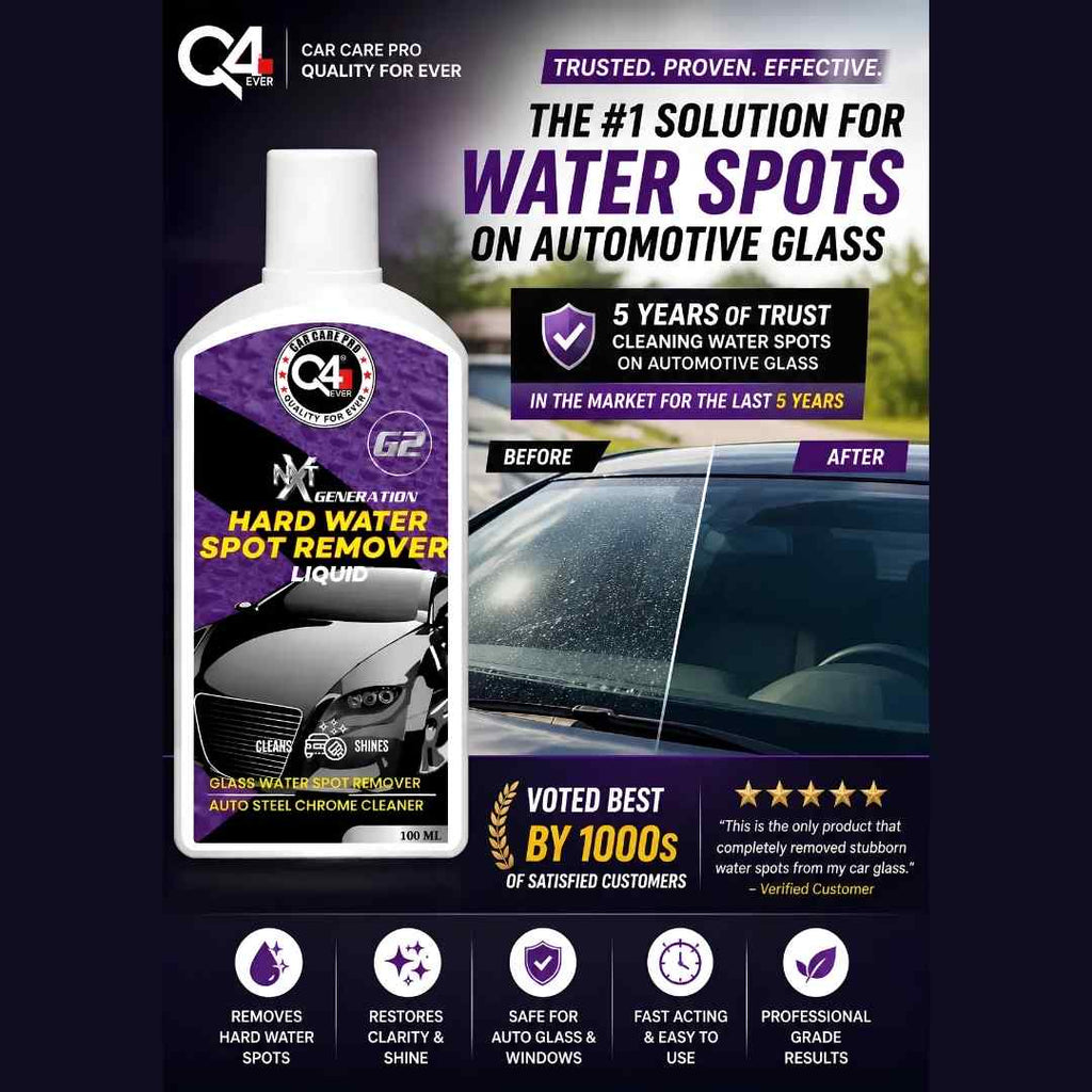 Q4 EVER Auto Care Glass Polish Hard Water Spot Remover (Liquid)