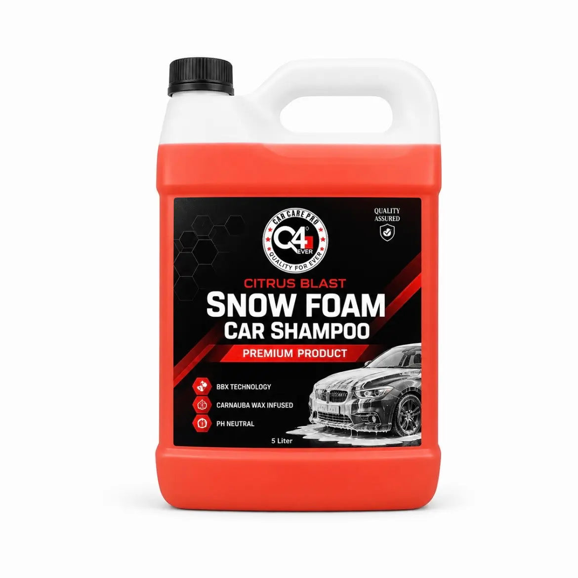 Q4 EVER Ultra Premium Snow Foam Car Shampoo -5 KG | Premium Brazilian Carnauba Wax | BBX Technology | PH Nuetral