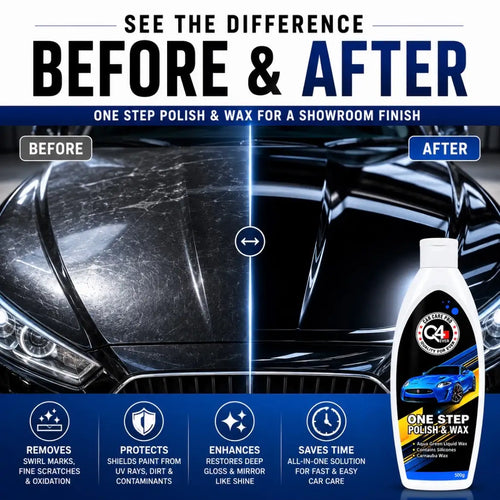 Q4 EVER One Step Polish & Wax 500g | Carnauba Wax Car Polish with Gloss & Paint Protection
