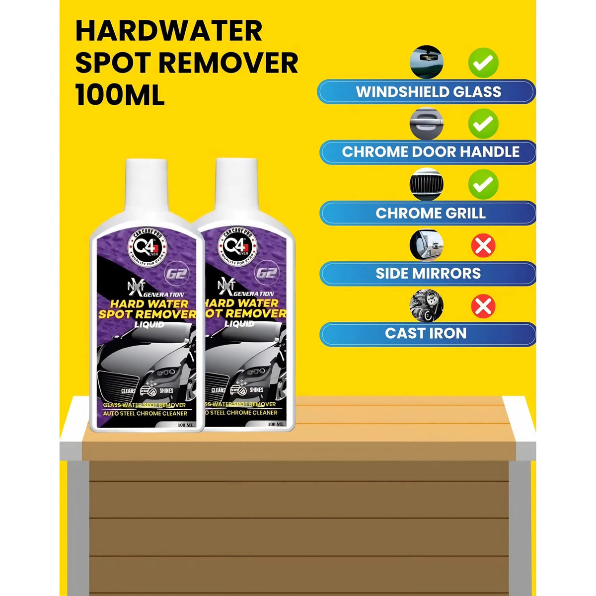 Q4 Ever Hard Water Spot Remover Liquid Kit (4 Items)